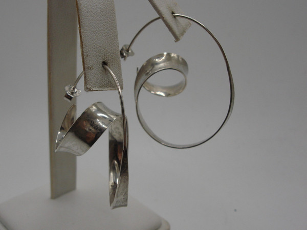 Vintage Modernist Sterling Silver Earrings by Gerhard Herbst - Signed & Hallmarked