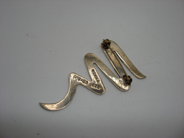 Vintage Taxco Sterling Silver Modernist Pin, Signed TV-66 | Estate Find