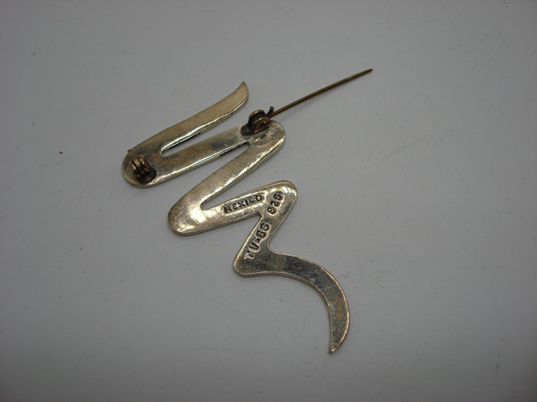 Vintage Taxco Sterling Silver Modernist Pin, Signed TV-66 | Estate Find
