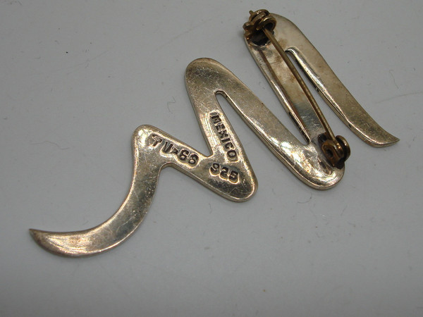 Vintage Taxco Sterling Silver Modernist Pin, Signed TV-66 | Estate Find