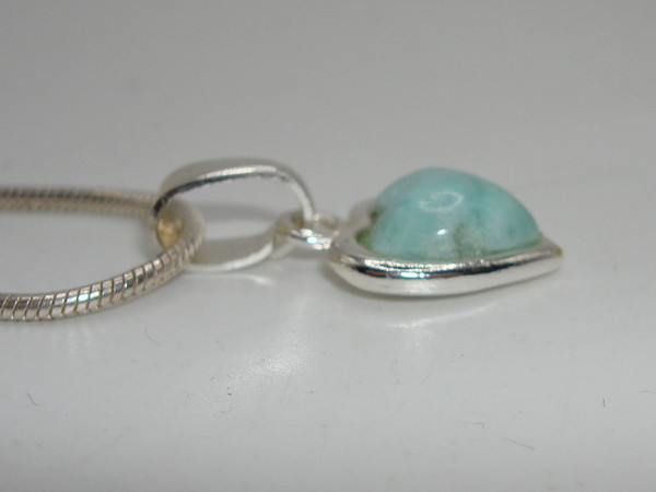 Sterling Silver Larimar Heart Pendant Necklace | Italian 925 | Gift for Her