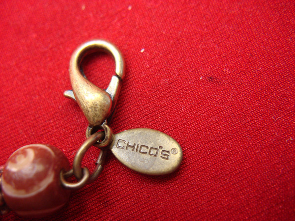 Preowned Chico's Signed Statement Necklace with Unique Objects (17-20 inches)