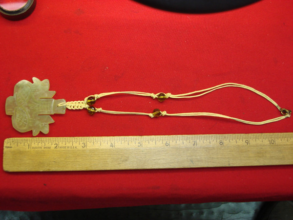 Vintage Green Quartz Chicken Necklace | Boho Style with Glass Beads