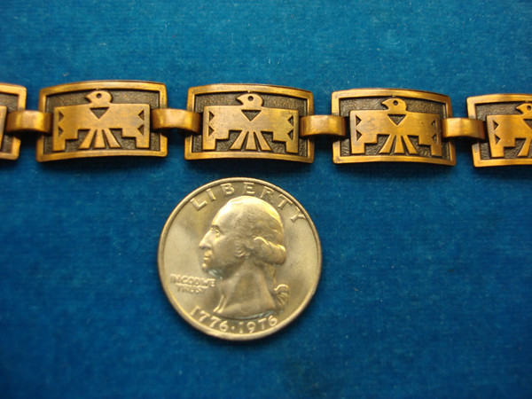 Vintage Copper-Tone Thunderbird Bracelet - 6.5