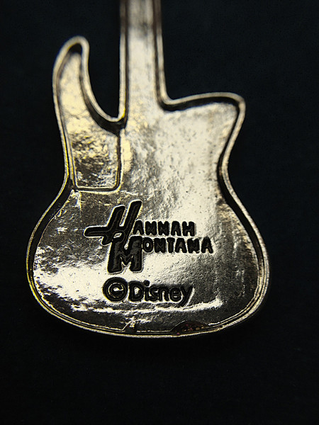 Official Disney Hannah Montana Silver Tone Guitar Necklace - Glitter & Diamonds