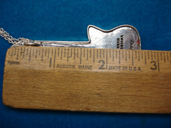 Official Disney Hannah Montana Silver Tone Guitar Necklace - Glitter & Diamonds