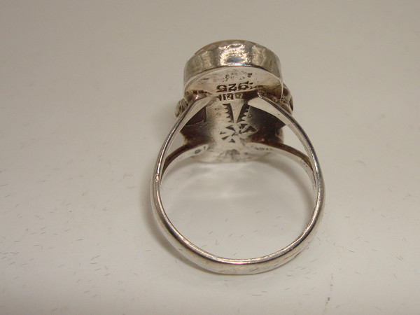 Vintage Navajo Sterling Silver Ring w/ Turquoise & MOP, Size 6.5