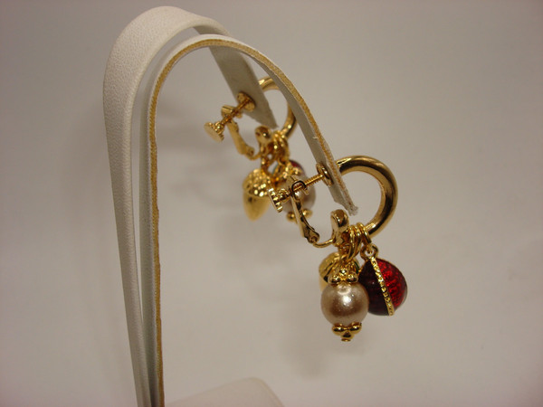 Vintage Joan Rivers Faberge Egg Necklace & Earrings Set | Estate Jewelry | 10 Eggs, Heart Charm, Gold-Tone