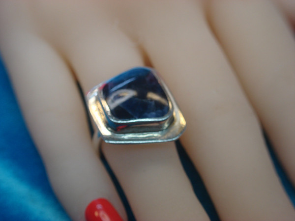 Vintage Mexican Sterling Silver Tanzanite Ring Size 6.25 - 9.6g