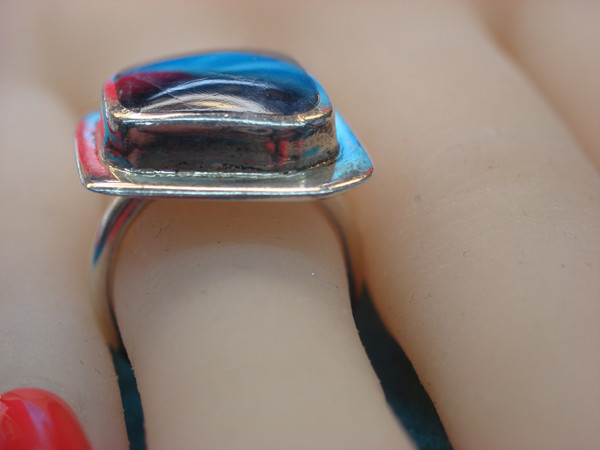 Vintage Mexican Sterling Silver Tanzanite Ring Size 6.25 - 9.6g