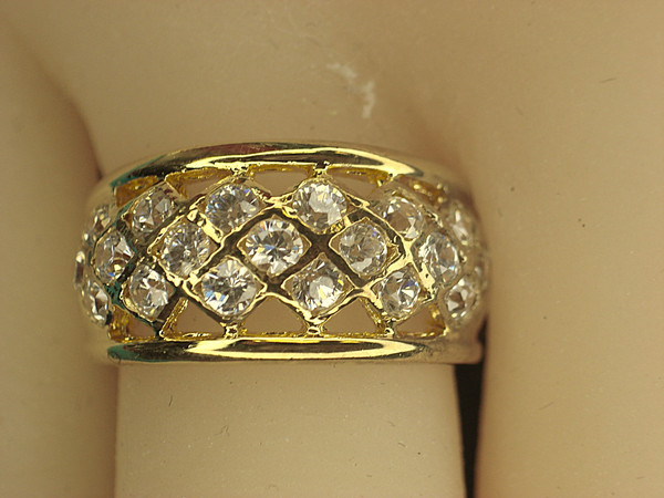 Sterling Silver Filigree Ring with Gold Vermeil Accents - Size 6 3/4