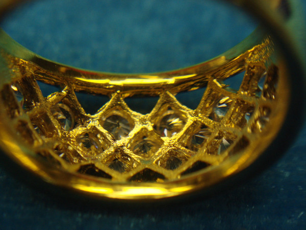 Sterling Silver Filigree Ring with Gold Vermeil Accents - Size 6 3/4