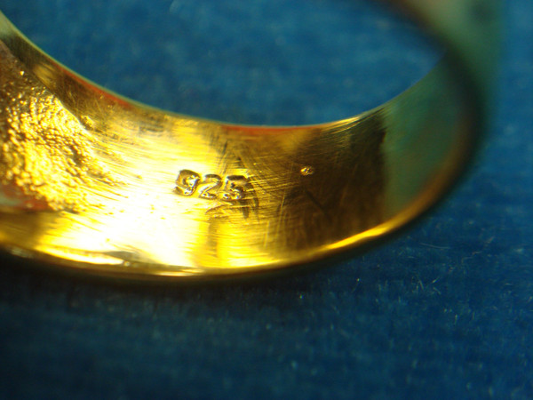 Sterling Silver Filigree Ring with Gold Vermeil Accents - Size 6 3/4