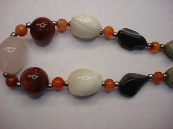 28 Inch Natural Stone Necklace - Variety of Shapes & Sizes