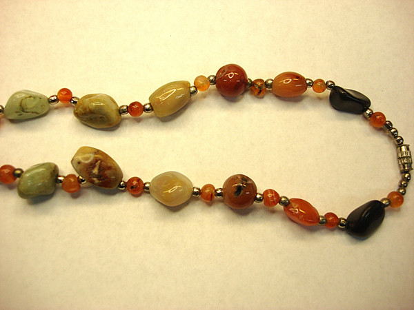 28 Inch Natural Stone Necklace - Variety of Shapes & Sizes