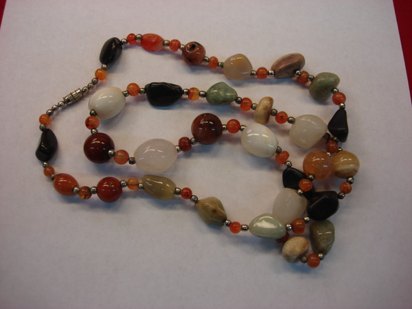 28 Inch Natural Stone Necklace - Variety of Shapes & Sizes