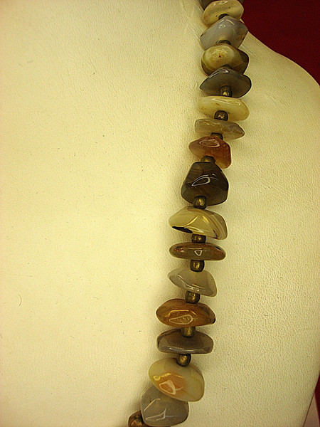 18 Inch Multi-Color Stone Bead Necklace - Unique Shapes & Sizes