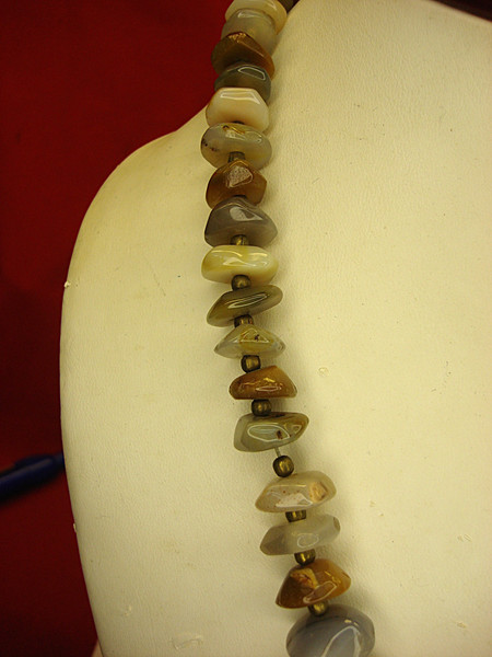 18 Inch Multi-Color Stone Bead Necklace - Unique Shapes & Sizes