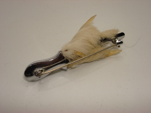 Vintage Celtic Grouse Foot Brooch | Silver & Amethyst Glass, 2 Carat Gemstone 