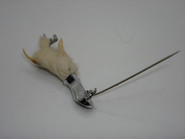 Vintage Celtic Grouse Foot Brooch | Silver & Amethyst Glass, 2 Carat Gemstone 