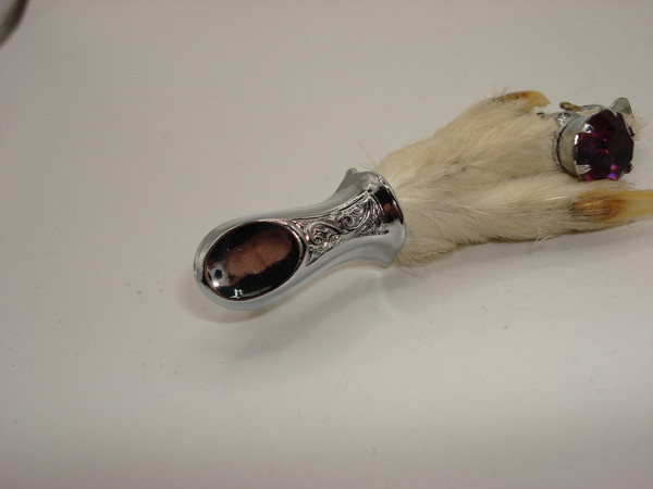 Vintage Celtic Grouse Foot Brooch | Silver & Amethyst Glass, 2 Carat Gemstone 