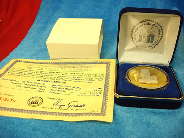 World Trade Center Commemorative Coin Set (2001-2006) -  Twin Towers Replica, 24k Gold & Silver