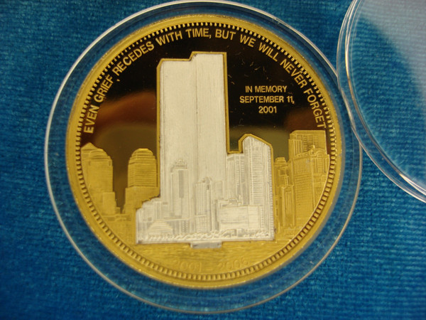 World Trade Center Commemorative Coin Set (2001-2006) -  Twin Towers Replica, 24k Gold & Silver