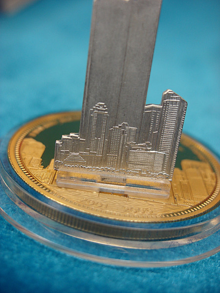 World Trade Center Commemorative Coin Set (2001-2006) -  Twin Towers Replica, 24k Gold & Silver