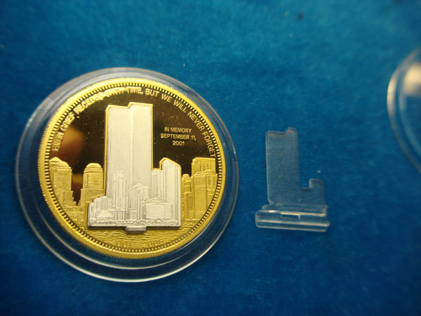 World Trade Center Commemorative Coin Set (2001-2006) -  Twin Towers Replica, 24k Gold & Silver