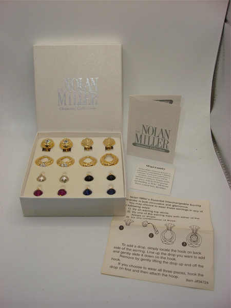 Vintage Nolan Miller Glamour Collection Changeable Clip-On Earrings Set - Mint Condition