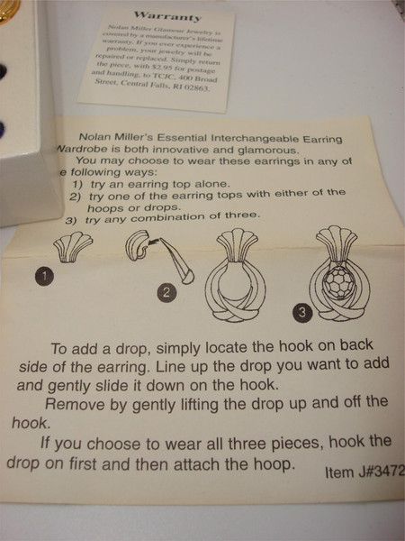 Vintage Nolan Miller Glamour Collection Changeable Clip-On Earrings Set - Mint Condition