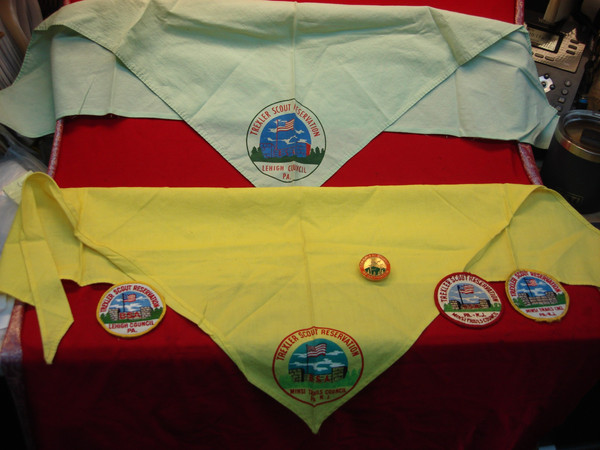 Vintage Boy Scouts of America Trexler Reservation Uniform Lot (1960s-70s) - Neckerchiefs, Patches & Slide