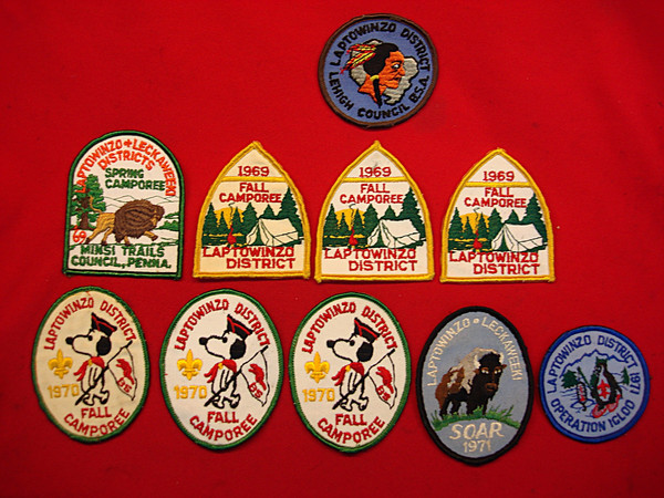 Vintage Boy Scout Patches: Laptowinzo District Lehigh 1960s-70s - Camporee, Operation Igloo & Soar