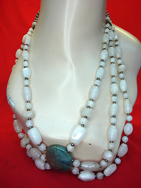 Vintage Natural Quartz Necklace - Dynamic Design, 23 Inches (234g)