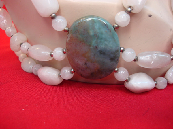 Vintage Natural Quartz Necklace - Dynamic Design, 23 Inches (234g)