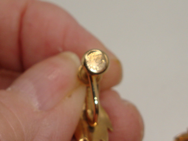 Vintage Van Dell Gold Filled Screw Back Earrings with Faux Amethyst - Estate Find