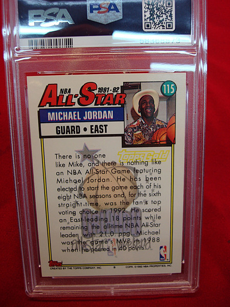 PSA NM-MT 8 1992 Topps Michael Jordan Rookie Card #115 - All-Star Fresh Grade