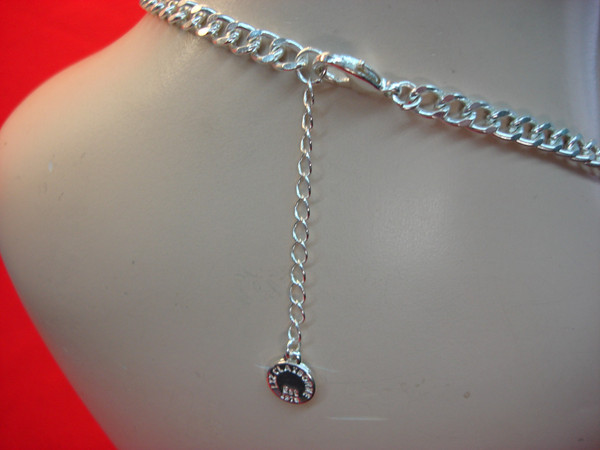 Vintage Blue Flower Silver Tone Necklace (16-18