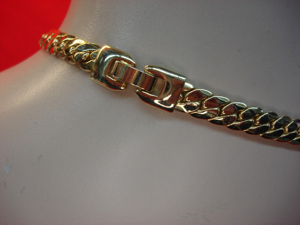 Vintage Gold Tone Choker Necklace with Black Enamel, Topaz & Faux Diamonds