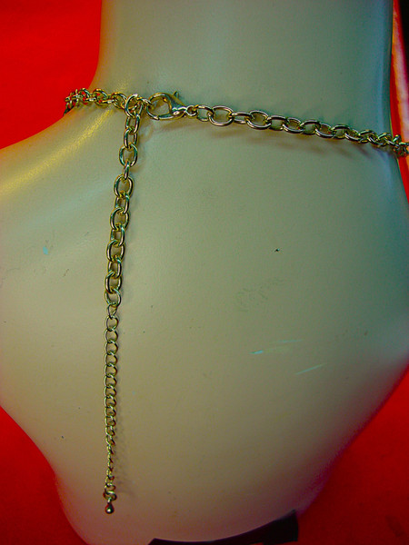 Vintage Gold Tone Necklace with Imitation Abalone, Adjustable 17-20 Inches