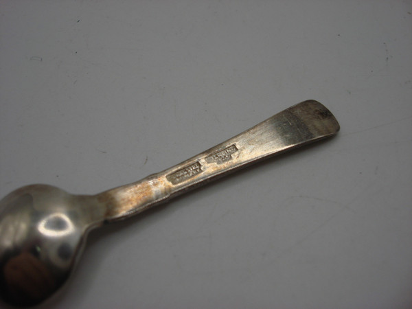 Antique EDRAGSTED Sterling Silver Salt Spoon | Denmark, 925, Shell Design