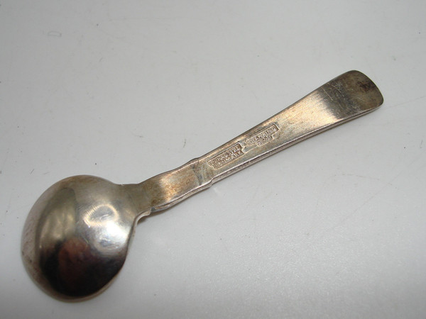 Antique EDRAGSTED Sterling Silver Salt Spoon | Denmark, 925, Shell Design