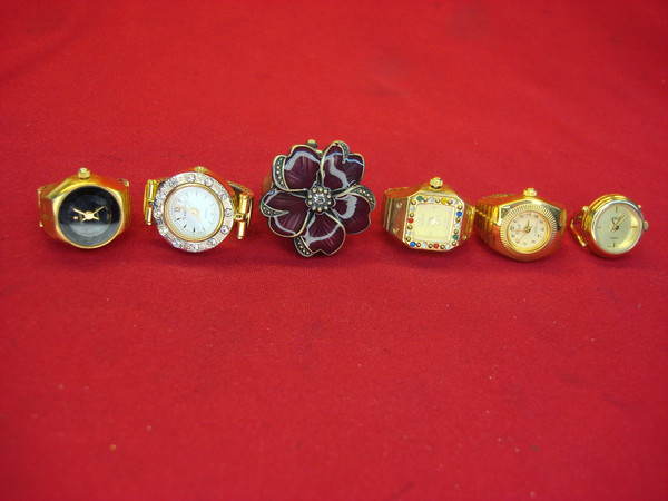 Vintage Ladies' Ring Watches (Set of 6) - Estate Find - Parts or Repair