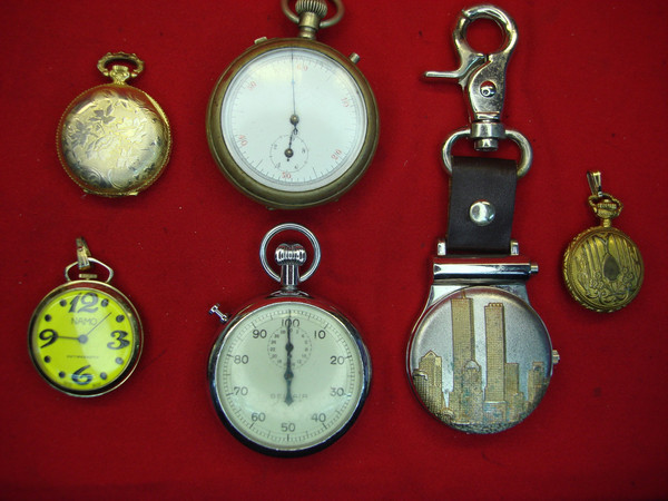 Vintage Lot of 6 Pocket, Pendant & Stopwatch Watches - Estate Find - Parts or Repair