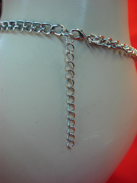 Vintage Silver Tone Necklace w/ Lemon Yellow Stones - 17-19 Inch