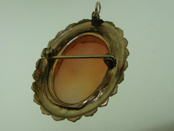 Vintage Gold Filled Carved Shell Cameo Pin & Earrings Set | Signed L.S.P. Co.