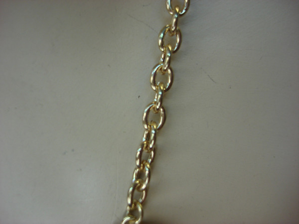 Vintage Gold Tone Necklace with Multi-Color Stones - Oval Design, 18-20 Inch