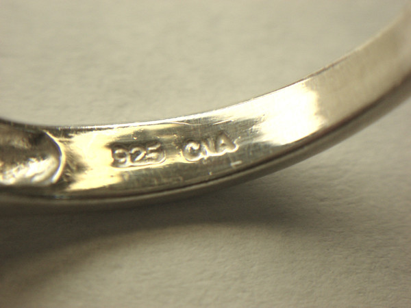 Sterling Silver Filigree Heart Ring with Purple Gemstones - Size 8 3/4