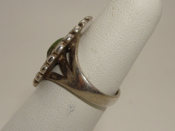 Vintage Navajo Sterling Silver & Jade Ring, Size 5