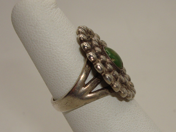Vintage Navajo Sterling Silver & Jade Ring, Size 5
